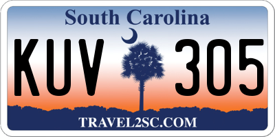 SC license plate KUV305
