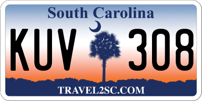 SC license plate KUV308