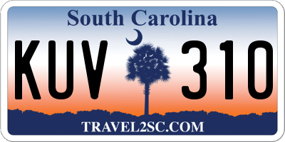 SC license plate KUV310