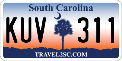 SC license plate KUV311