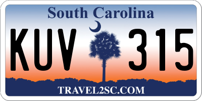 SC license plate KUV315