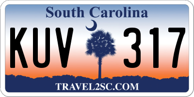 SC license plate KUV317