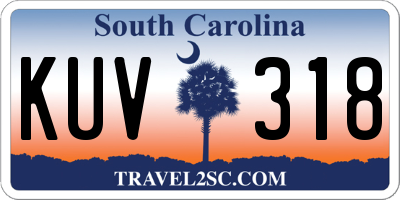 SC license plate KUV318