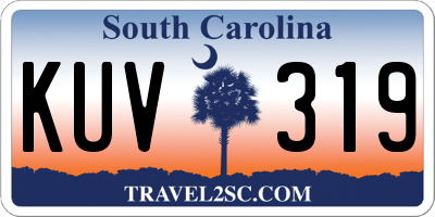 SC license plate KUV319