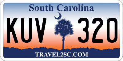 SC license plate KUV320