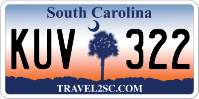 SC license plate KUV322