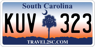 SC license plate KUV323