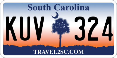 SC license plate KUV324