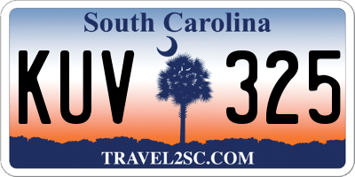 SC license plate KUV325