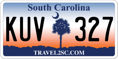 SC license plate KUV327