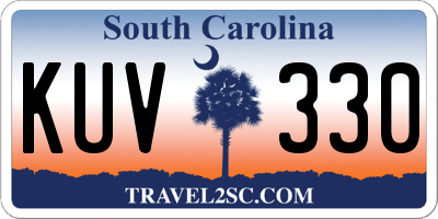 SC license plate KUV330