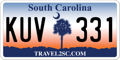 SC license plate KUV331