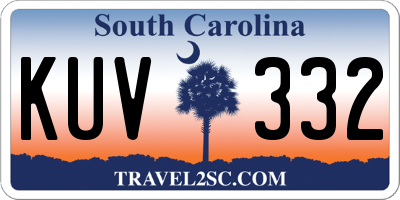 SC license plate KUV332