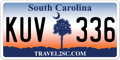 SC license plate KUV336
