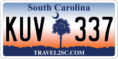 SC license plate KUV337