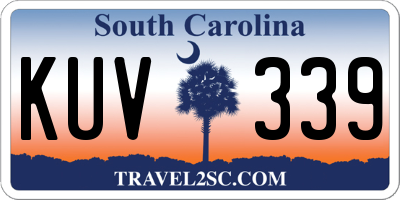 SC license plate KUV339