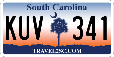 SC license plate KUV341
