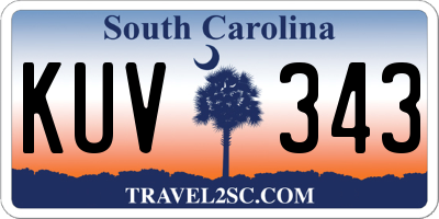 SC license plate KUV343