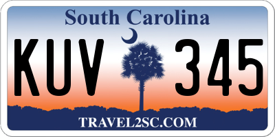 SC license plate KUV345