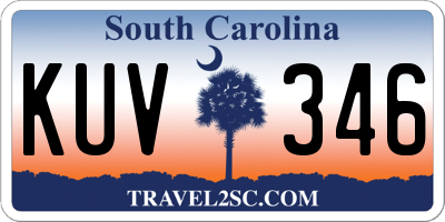 SC license plate KUV346