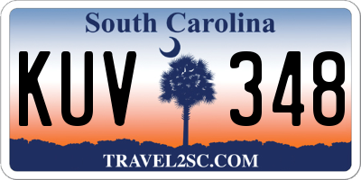 SC license plate KUV348