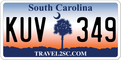SC license plate KUV349