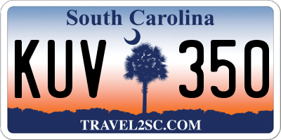 SC license plate KUV350