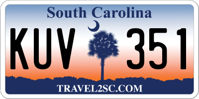 SC license plate KUV351