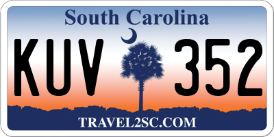 SC license plate KUV352