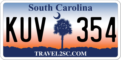 SC license plate KUV354