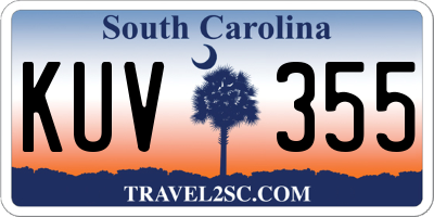SC license plate KUV355