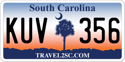 SC license plate KUV356