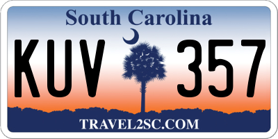 SC license plate KUV357