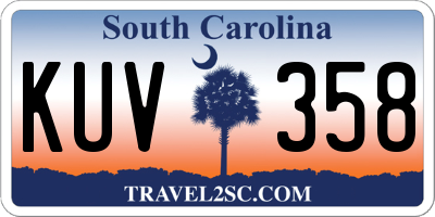 SC license plate KUV358
