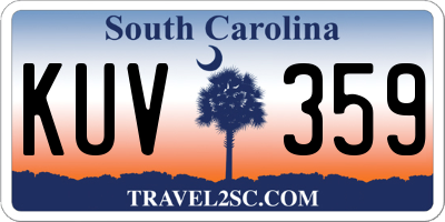 SC license plate KUV359