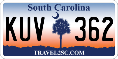 SC license plate KUV362