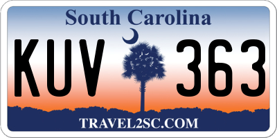 SC license plate KUV363