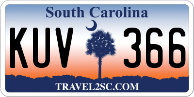 SC license plate KUV366