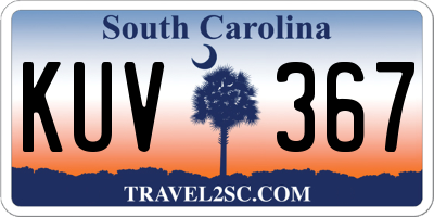 SC license plate KUV367