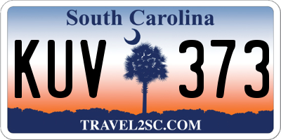 SC license plate KUV373