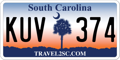 SC license plate KUV374