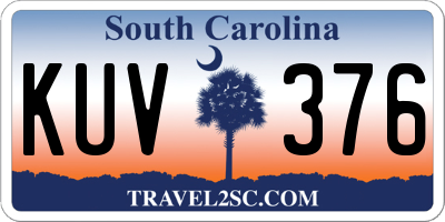 SC license plate KUV376