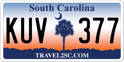 SC license plate KUV377