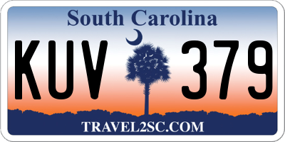 SC license plate KUV379