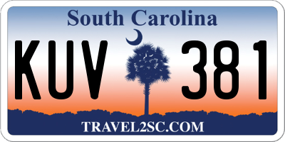 SC license plate KUV381
