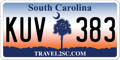 SC license plate KUV383