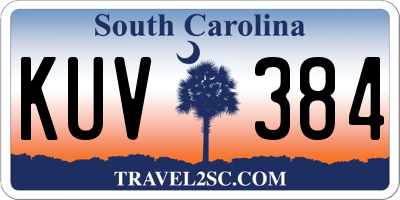 SC license plate KUV384