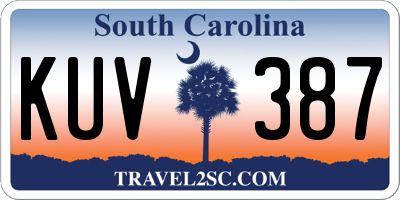 SC license plate KUV387