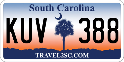 SC license plate KUV388