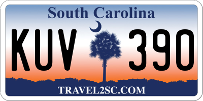 SC license plate KUV390